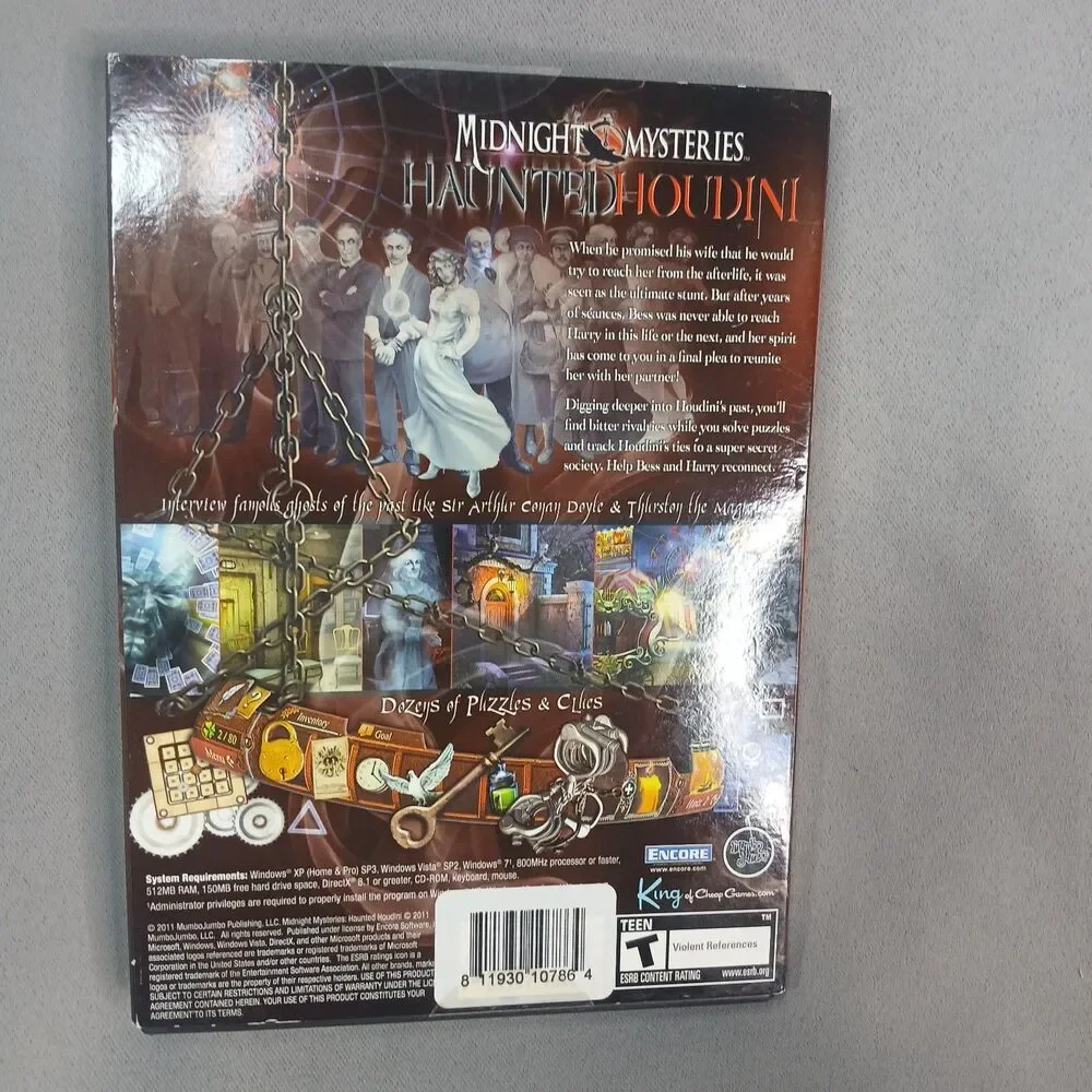 Midnight Mysteries: Haunted Houdini Hidden Object Adventure PC Game Mumbo Jumbo